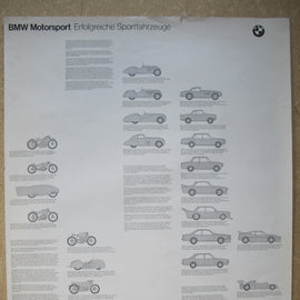 Poster Auto Motorrad BMW Motorsport erfolgreiche Sportfahrzeuge