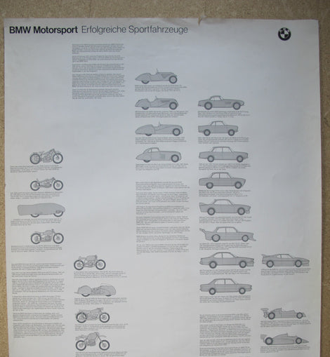 Poster Auto Motorrad BMW Motorsport erfolgreiche Sportfahrzeuge