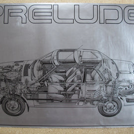 Poster Auto Honda Prelude Schnitt