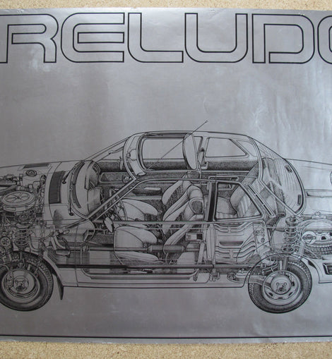 Poster Auto Honda Prelude Schnitt