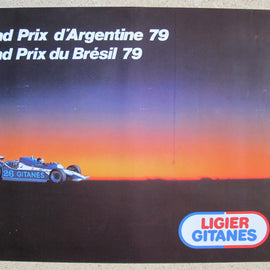 Poster Auto Ligier F1 J. Laffite Gitanes #26 Argentinien GP 1979