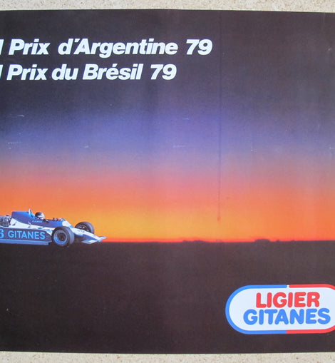 Poster Auto Ligier F1 J. Laffite Gitanes #26 Argentinien GP 1979
