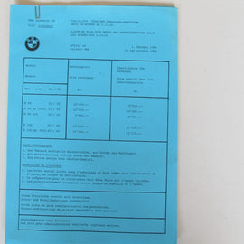 Prospekt BMW Preisliste 1986 10. 01. Behörden Motorräder
