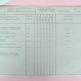 Prospekt BMW Preisliste 1980 04. 01. Polizei Sonderausstattung