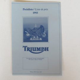 Prospekt Triumph Preisliste 1993