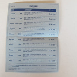 Prospekt Triumph Preisliste 1993