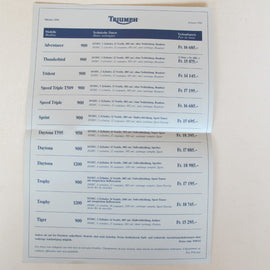 Prospekt Triumph Preisliste 1997